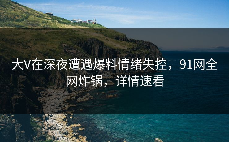 大V在深夜遭遇爆料情绪失控，91网全网炸锅，详情速看