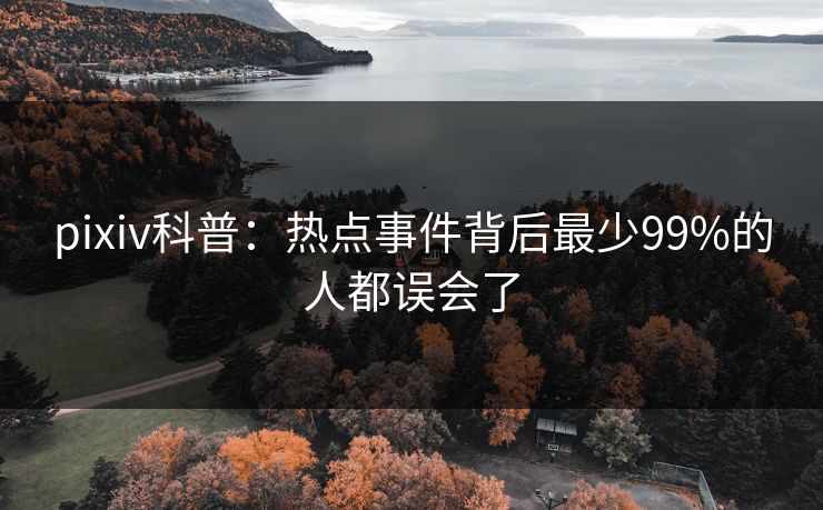 pixiv科普：热点事件背后最少99%的人都误会了